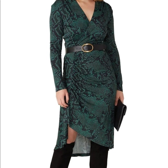 Atlein Green Snake Print Dress - Picture 7 of 10